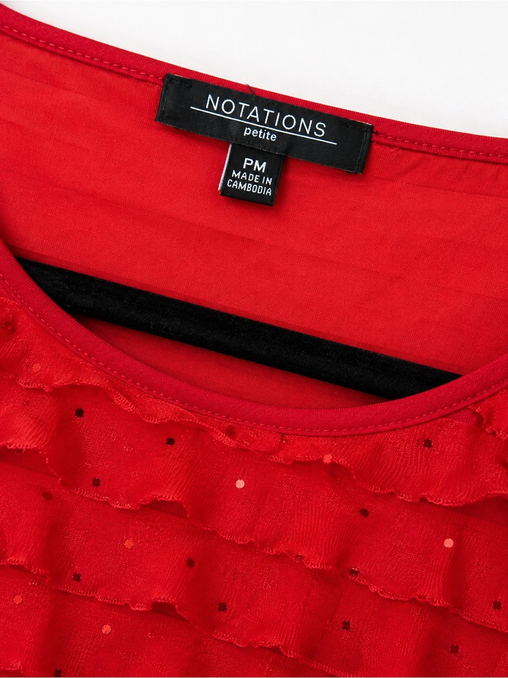 Notations Red Ruffle Long-Sleeve Tee - Picture 2 of 3